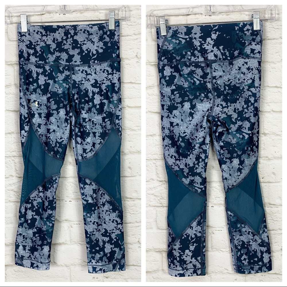 Under Armour HeatGear Mesh Cutout Crop Leggings XS